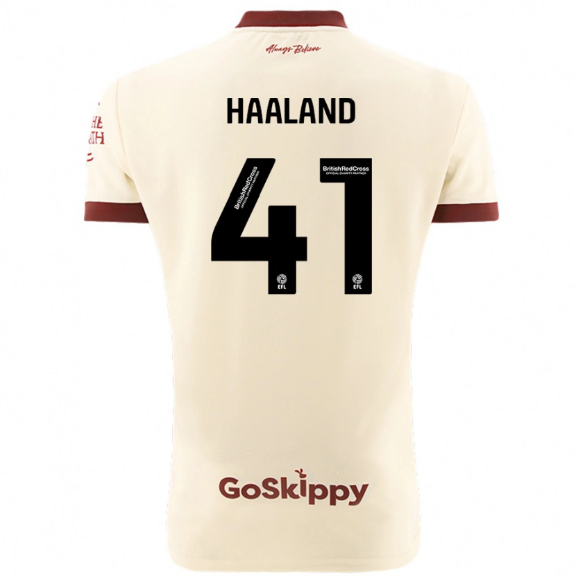 Danxen Uomo Maglia Benedicte Haaland #41 Crema Bianco Kit Gara Away 2024/25 Maglietta
