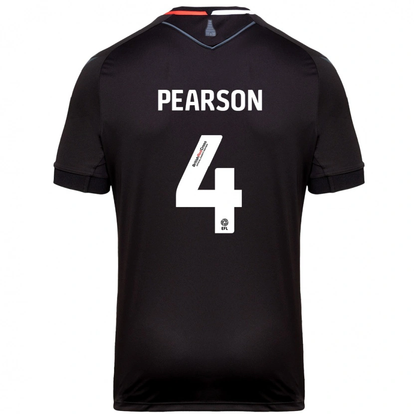 Danxen Uomo Maglia Ben Pearson #4 Nero Kit Gara Away 2024/25 Maglietta