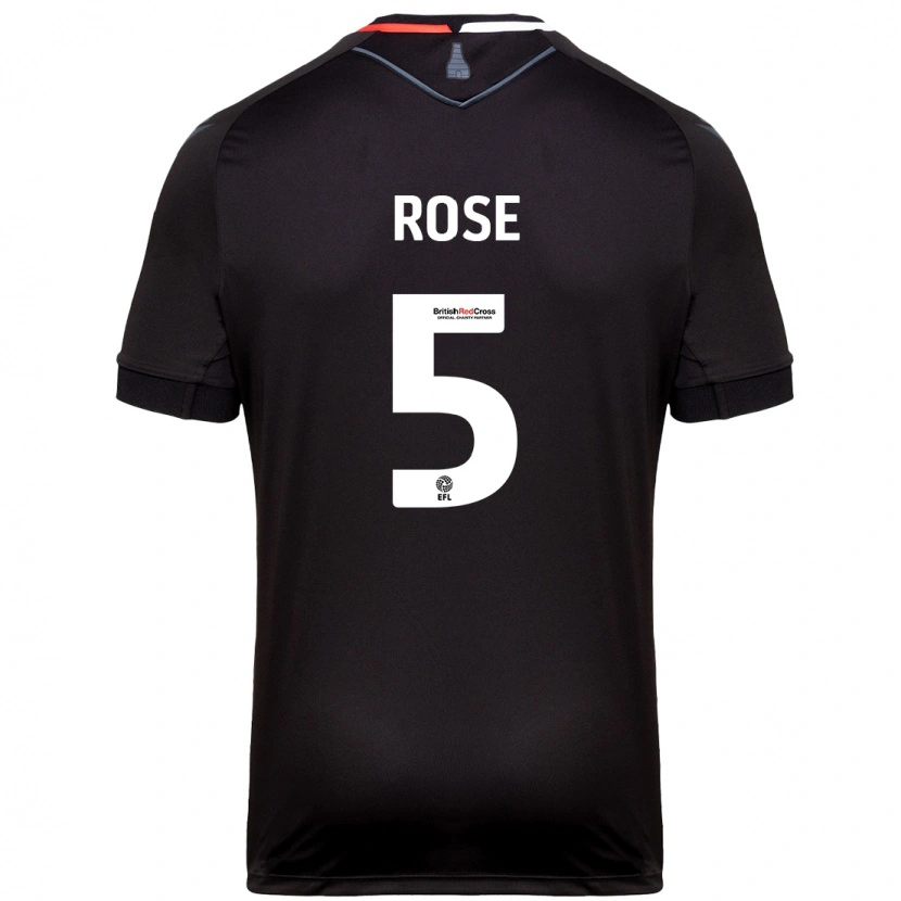 Danxen Uomo Maglia Michael Rose #5 Nero Kit Gara Away 2024/25 Maglietta