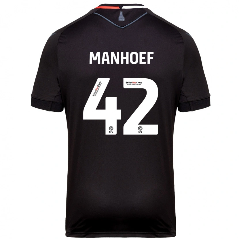 Danxen Uomo Maglia Million Manhoef #42 Nero Kit Gara Away 2024/25 Maglietta