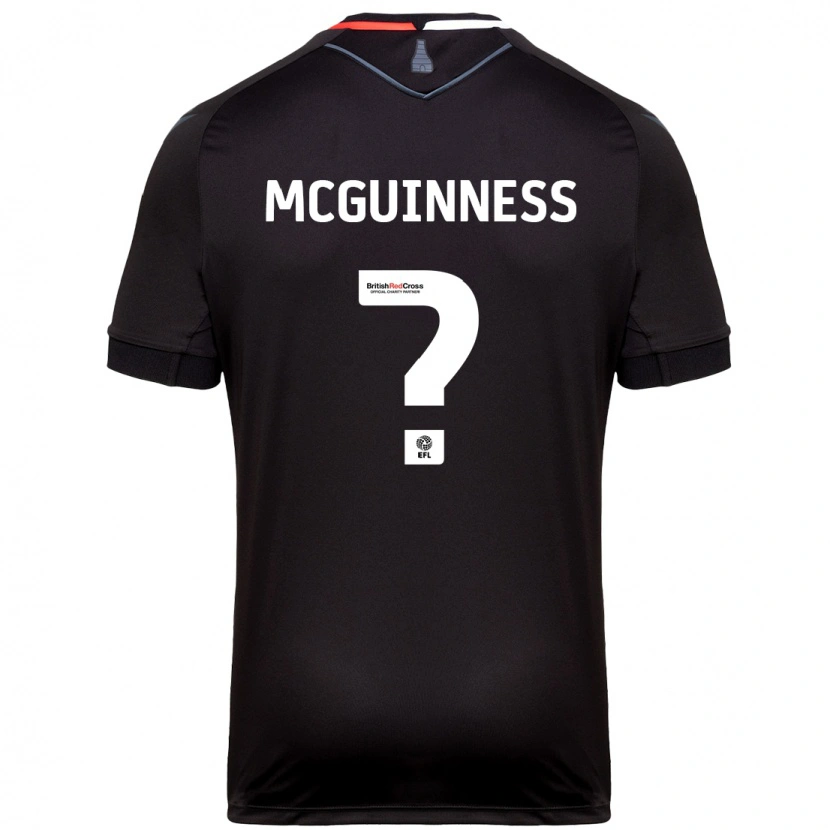 Danxen Uomo Maglia Dara Mcguinness #0 Nero Kit Gara Away 2024/25 Maglietta