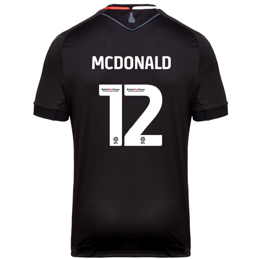 Danxen Uomo Maglia Kayleigh Mcdonald #12 Nero Kit Gara Away 2024/25 Maglietta