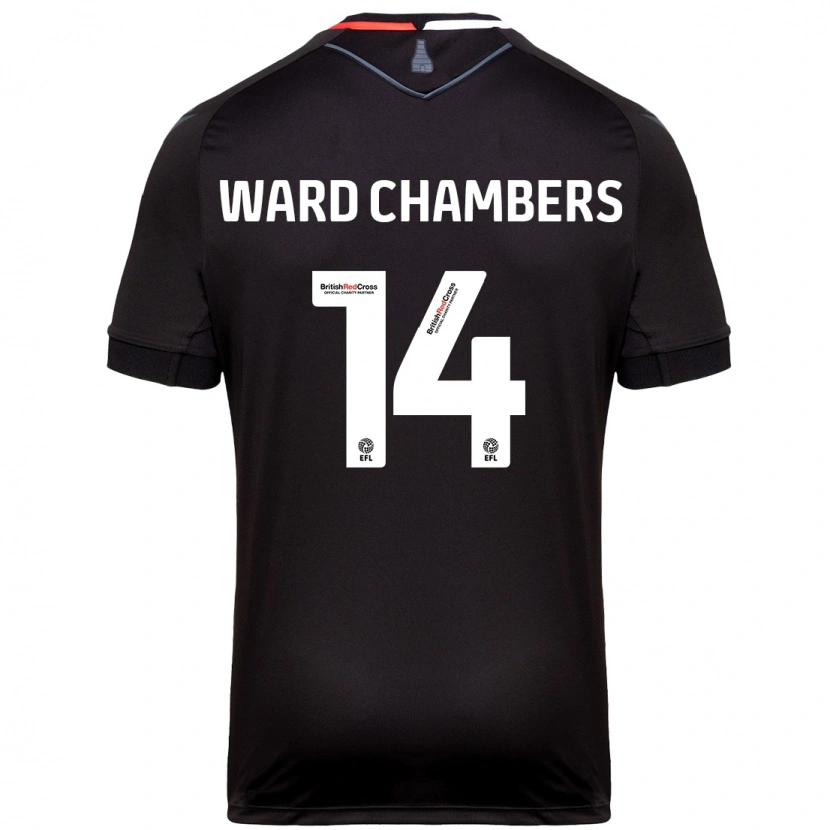 Danxen Uomo Maglia Courtnay Ward-Chambers #14 Nero Kit Gara Away 2024/25 Maglietta