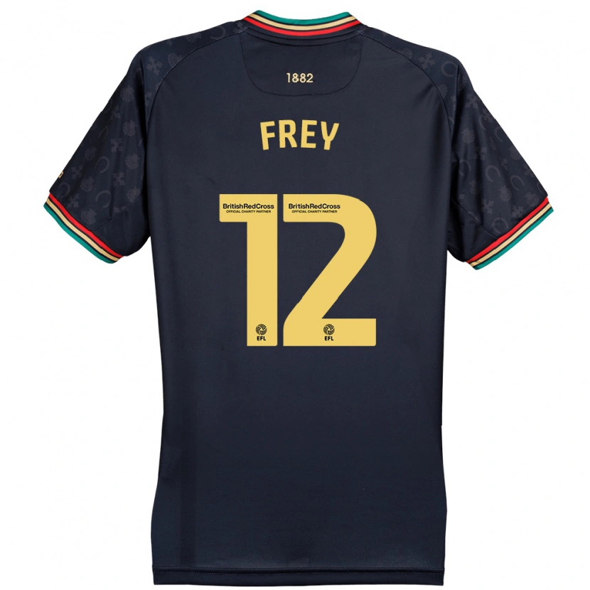 Danxen Uomo Maglia Michael Frey #12 Blu Navy Scuro Kit Gara Away 2024/25 Maglietta