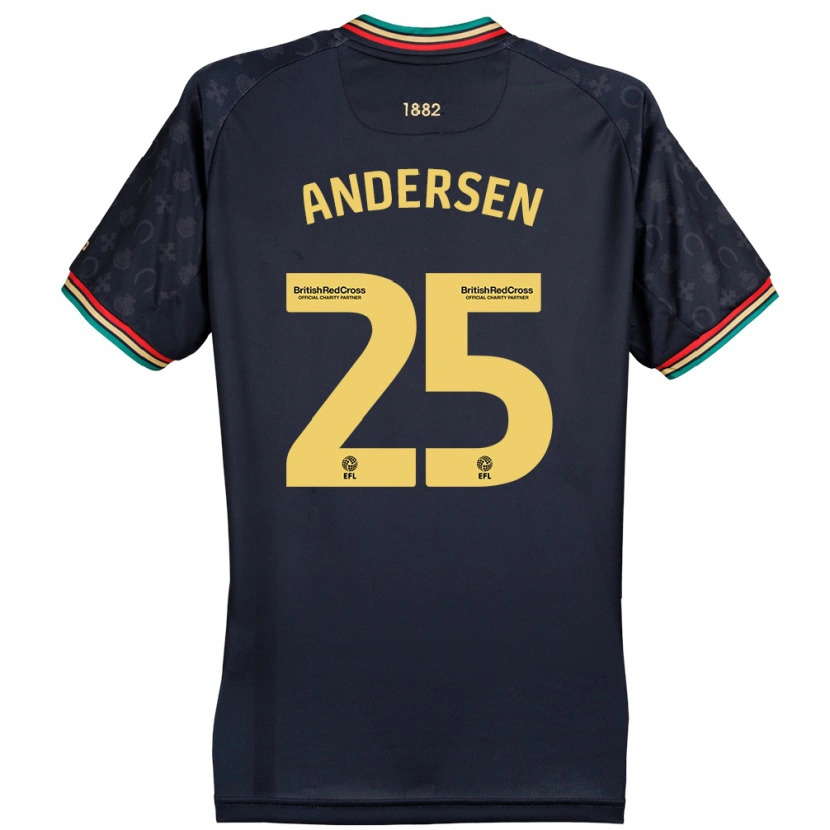 Danxen Uomo Maglia Lucas Andersen #25 Blu Navy Scuro Kit Gara Away 2024/25 Maglietta