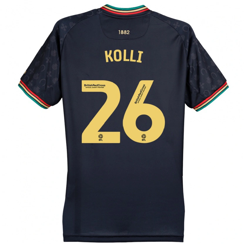 Danxen Uomo Maglia Rayan Kolli #26 Blu Navy Scuro Kit Gara Away 2024/25 Maglietta