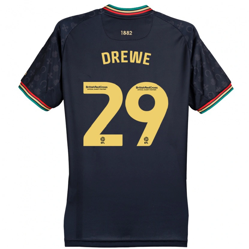 Danxen Uomo Maglia Aaron Drewe #29 Blu Navy Scuro Kit Gara Away 2024/25 Maglietta