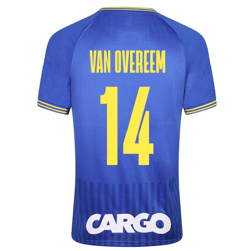 Danxen Uomo Maglia Joris Van Overeem #14 Bianco Kit Gara Away 2024/25 Maglietta