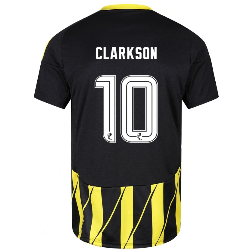 Danxen Uomo Maglia Leighton Clarkson #10 Nero Giallo Kit Gara Away 2024/25 Maglietta