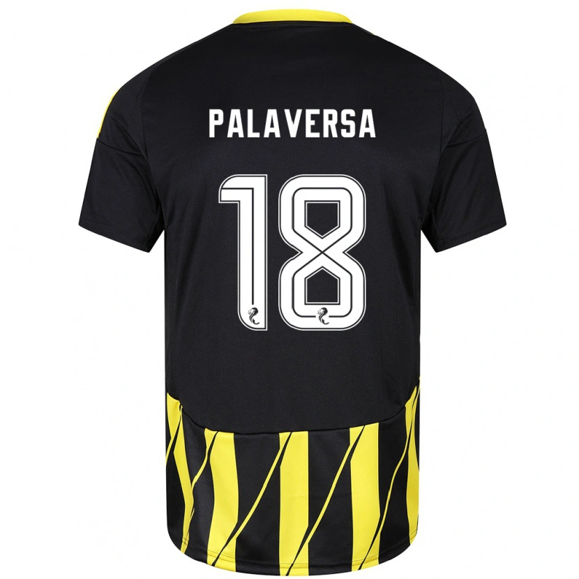 Danxen Uomo Maglia Ante Palaversa #18 Nero Giallo Kit Gara Away 2024/25 Maglietta