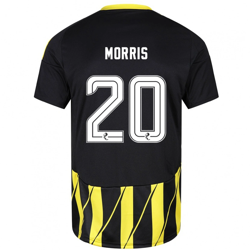Danxen Uomo Maglia Shayden Morris #20 Nero Giallo Kit Gara Away 2024/25 Maglietta