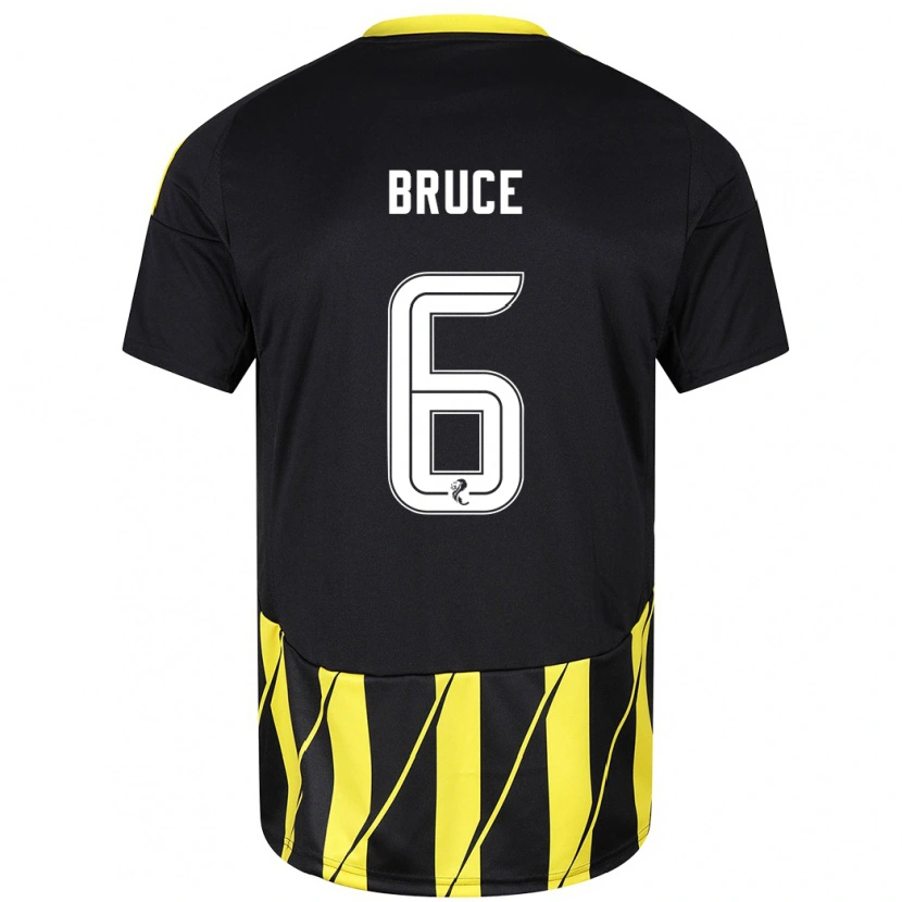Danxen Uomo Maglia Natasha Bruce #6 Nero Giallo Kit Gara Away 2024/25 Maglietta
