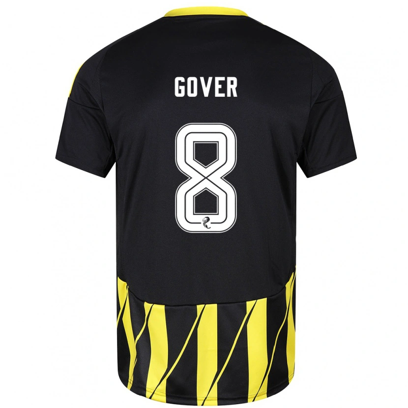 Danxen Uomo Maglia Chloe Gover #8 Nero Giallo Kit Gara Away 2024/25 Maglietta