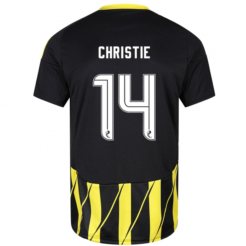 Danxen Uomo Maglia Mya Christie #14 Nero Giallo Kit Gara Away 2024/25 Maglietta