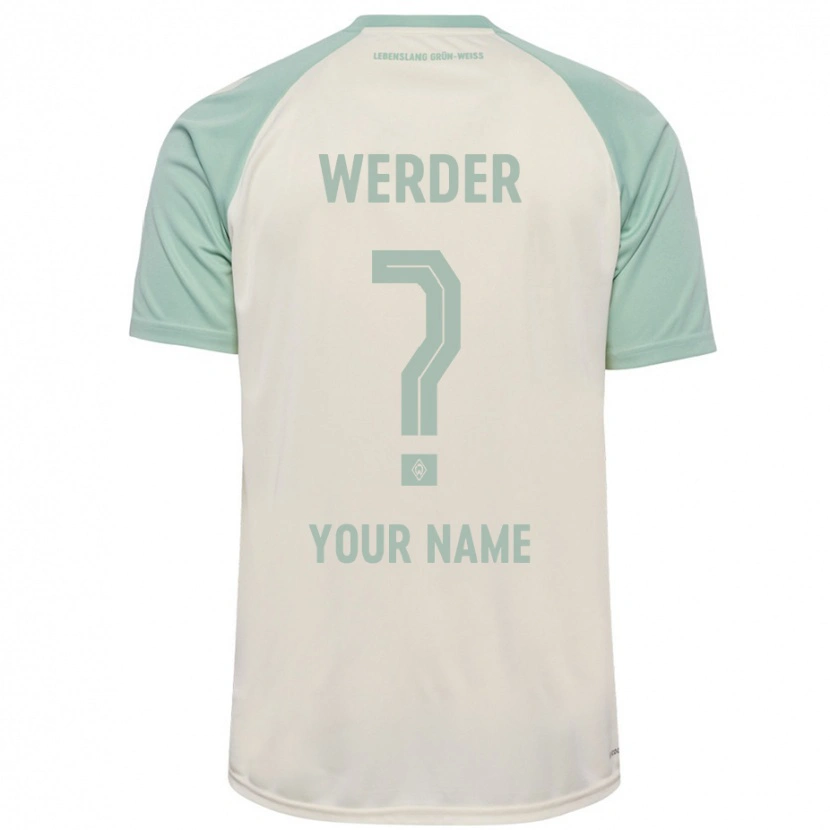 Danxen Uomo Maglia Il Tuo Nome #0 Bianco Sporco Verde Chiaro Kit Gara Away 2024/25 Maglietta
