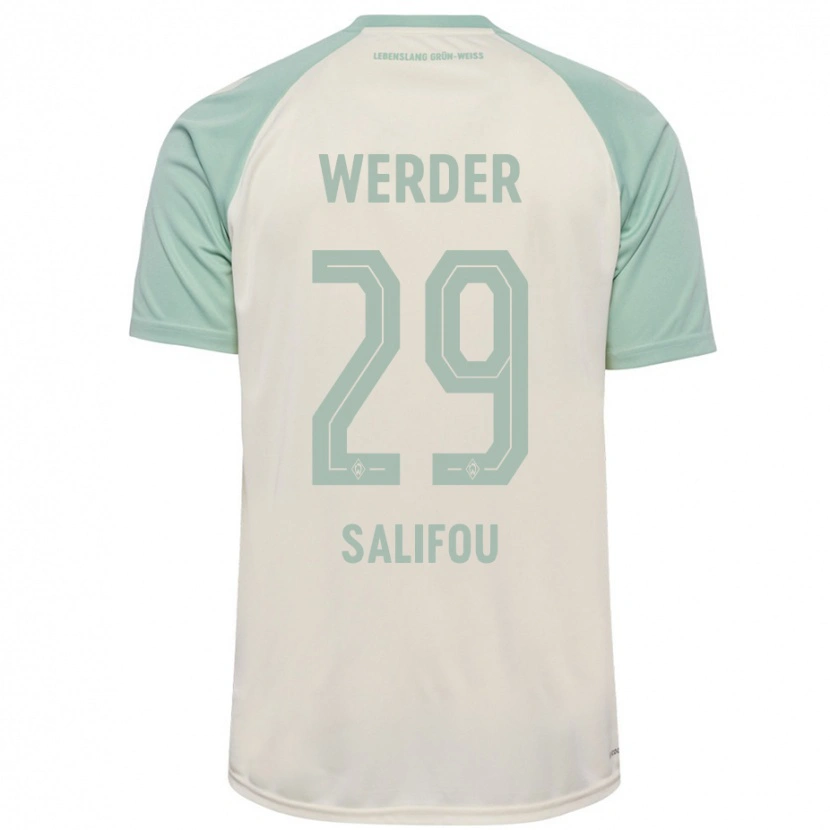 Danxen Uomo Maglia Dikeni Salifou #29 Bianco Sporco Verde Chiaro Kit Gara Away 2024/25 Maglietta