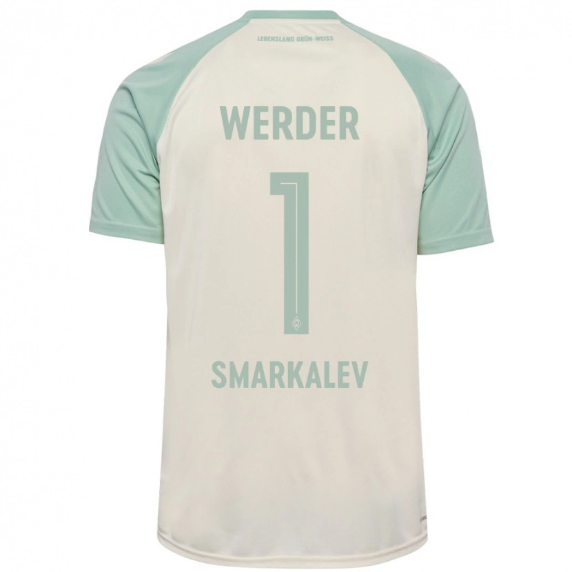 Danxen Uomo Maglia Stefan Smarkalev #1 Bianco Sporco Verde Chiaro Kit Gara Away 2024/25 Maglietta