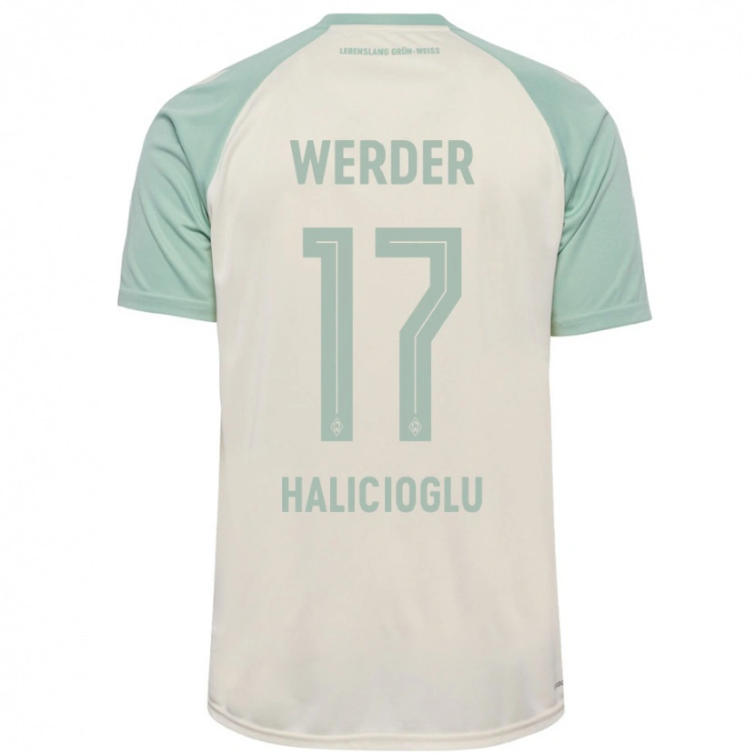 Danxen Uomo Maglia Arda Halicioglu #17 Bianco Sporco Verde Chiaro Kit Gara Away 2024/25 Maglietta