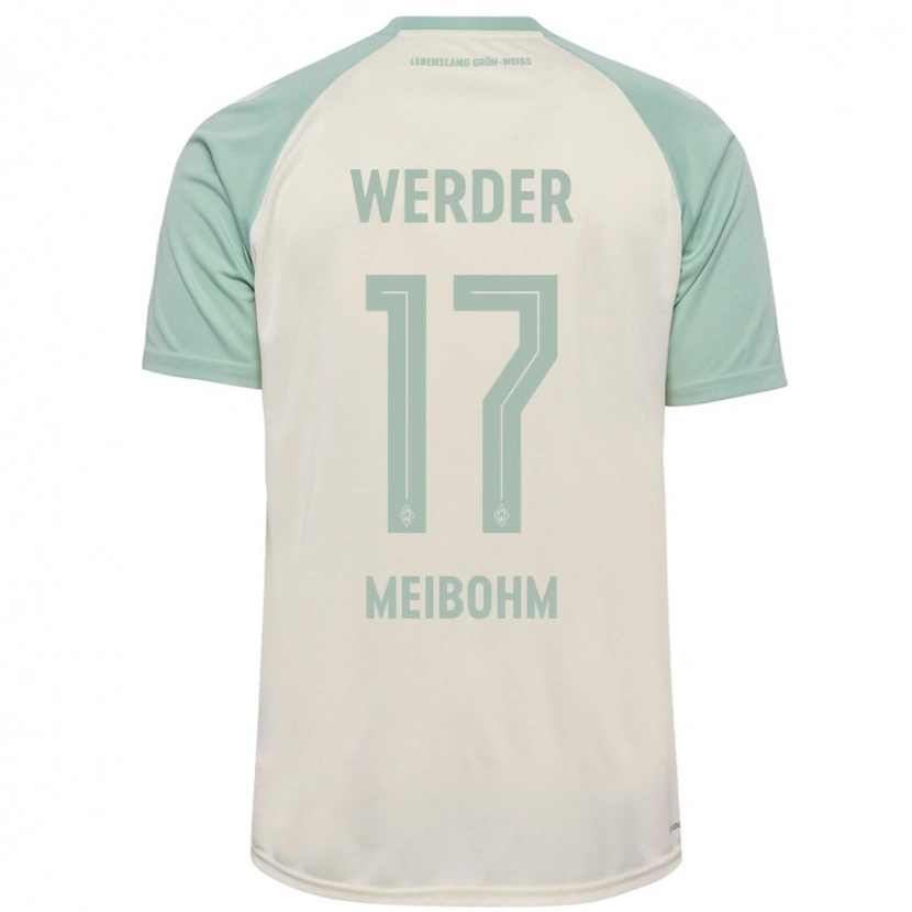 Danxen Uomo Maglia Joel Meibohm #17 Bianco Sporco Verde Chiaro Kit Gara Away 2024/25 Maglietta