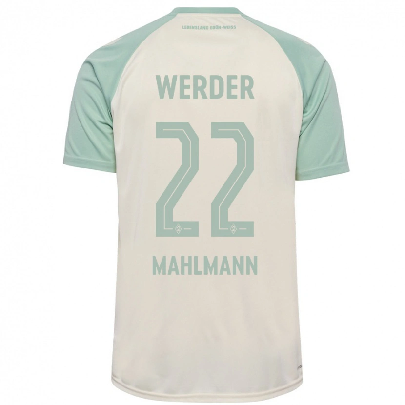 Danxen Uomo Maglia Justus Mahlmann #22 Bianco Sporco Verde Chiaro Kit Gara Away 2024/25 Maglietta
