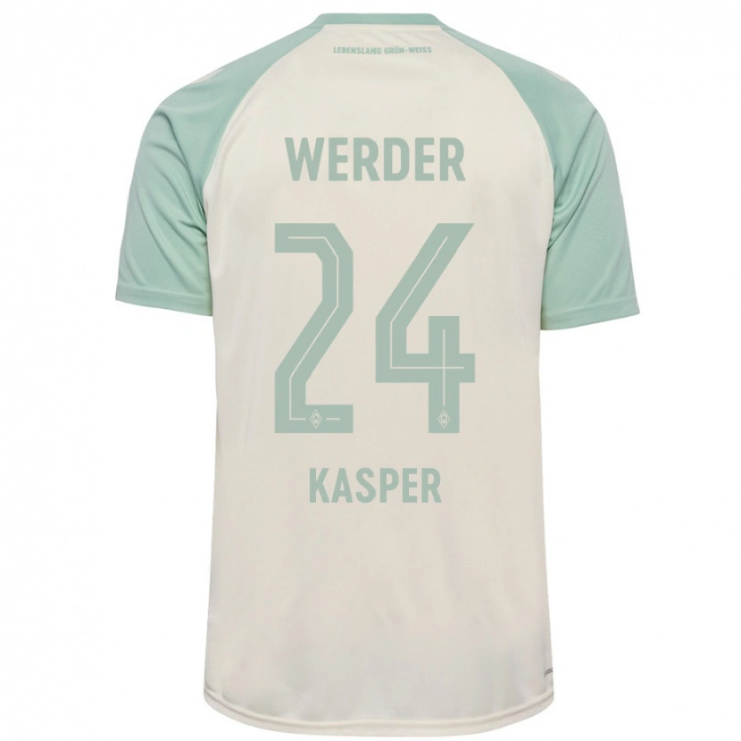 Danxen Uomo Maglia Dominik Kasper #24 Bianco Sporco Verde Chiaro Kit Gara Away 2024/25 Maglietta