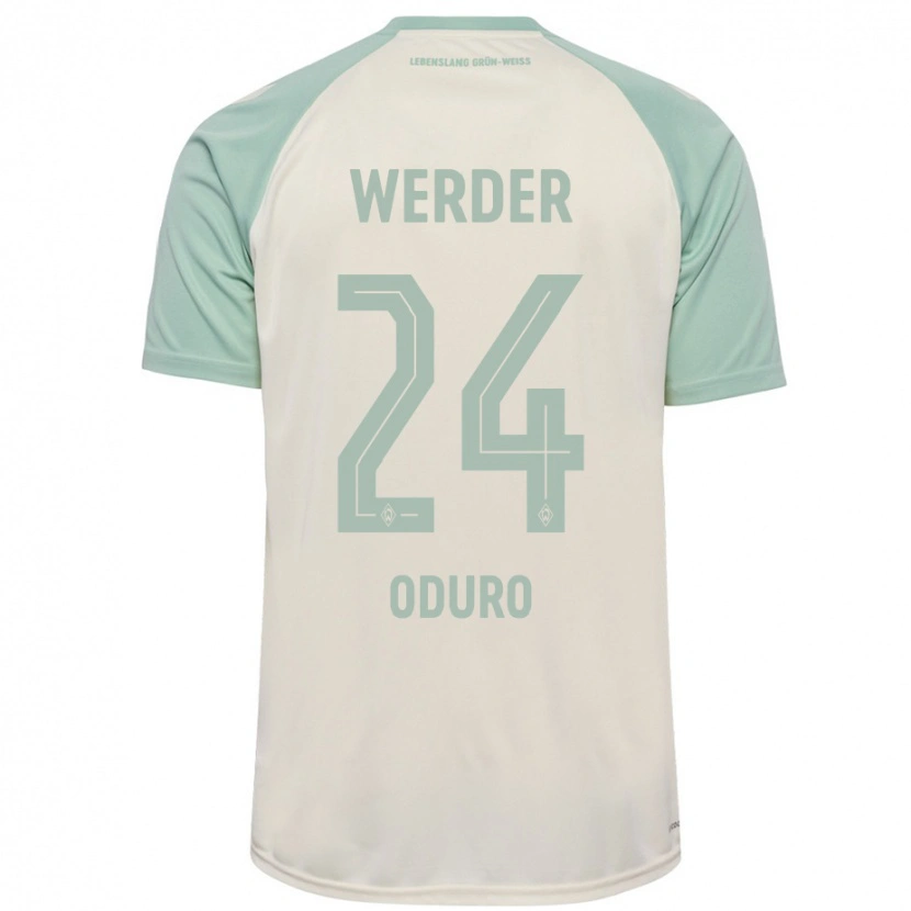 Danxen Uomo Maglia Ricardo Oduro #24 Bianco Sporco Verde Chiaro Kit Gara Away 2024/25 Maglietta