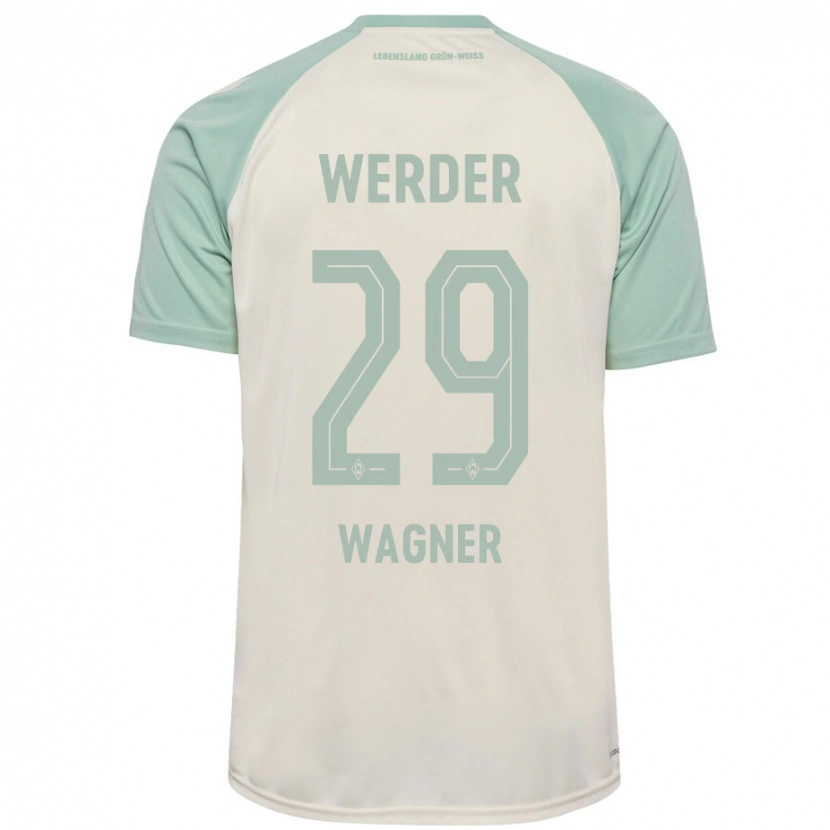 Danxen Uomo Maglia Paul Wagner #29 Bianco Sporco Verde Chiaro Kit Gara Away 2024/25 Maglietta