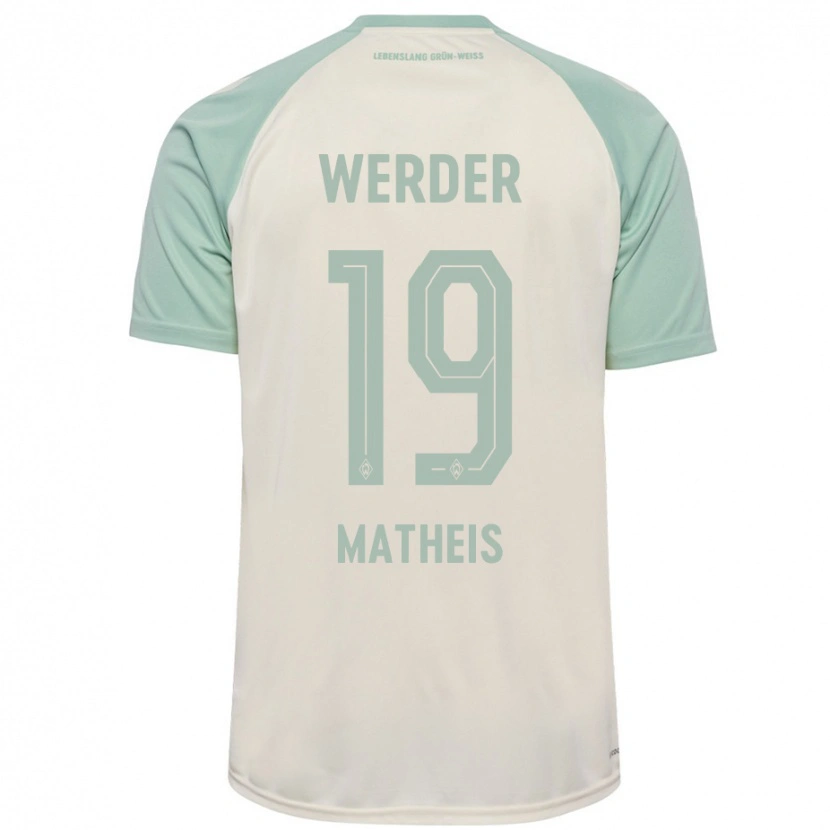 Danxen Uomo Maglia Saskia Matheis #19 Bianco Sporco Verde Chiaro Kit Gara Away 2024/25 Maglietta
