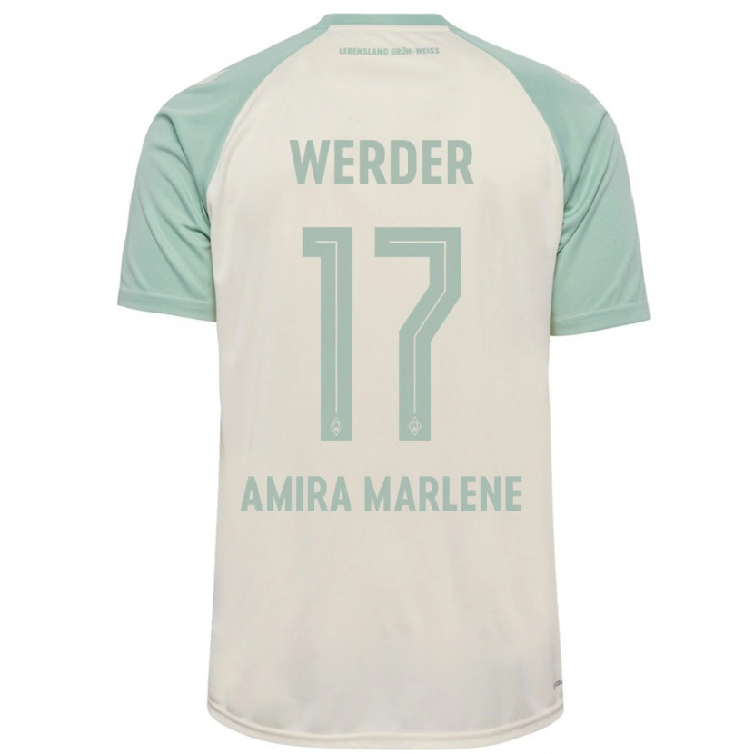 Danxen Uomo Maglia Amira Marlene Dahl #17 Bianco Sporco Verde Chiaro Kit Gara Away 2024/25 Maglietta