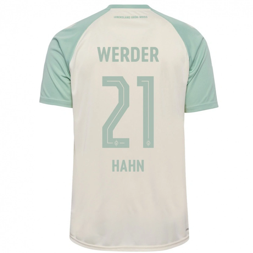 Danxen Uomo Maglia Chiara Hahn #21 Bianco Sporco Verde Chiaro Kit Gara Away 2024/25 Maglietta