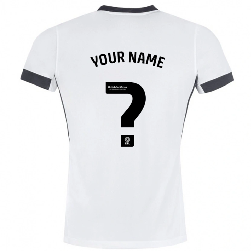 Danxen Uomo Maglia Il Tuo Nome #0 Bianco Nero Kit Gara Away 2024/25 Maglietta