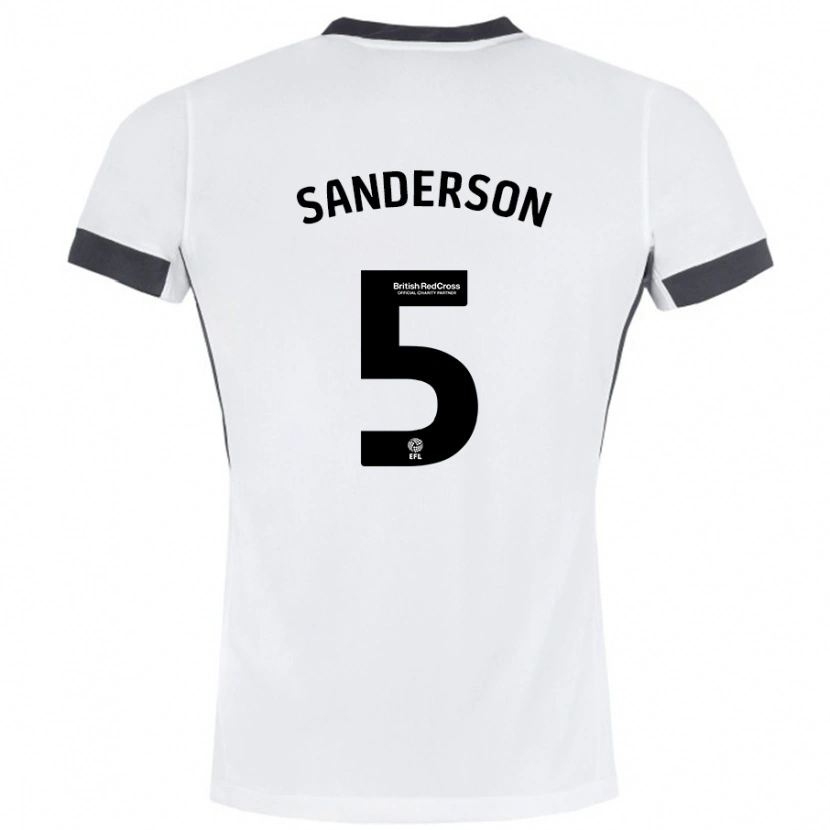 Danxen Uomo Maglia Dion Sanderson #5 Bianco Nero Kit Gara Away 2024/25 Maglietta