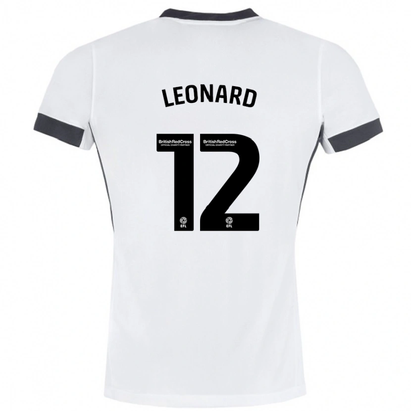 Danxen Uomo Maglia Marc Leonard #12 Bianco Nero Kit Gara Away 2024/25 Maglietta