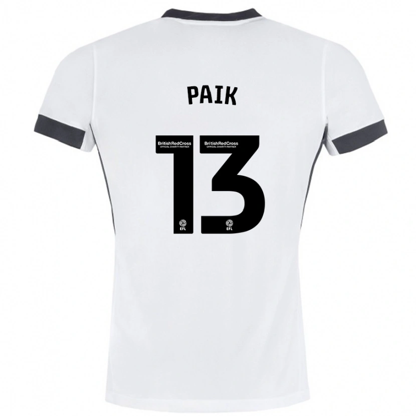 Danxen Uomo Maglia Seung-Ho Paik #13 Bianco Nero Kit Gara Away 2024/25 Maglietta