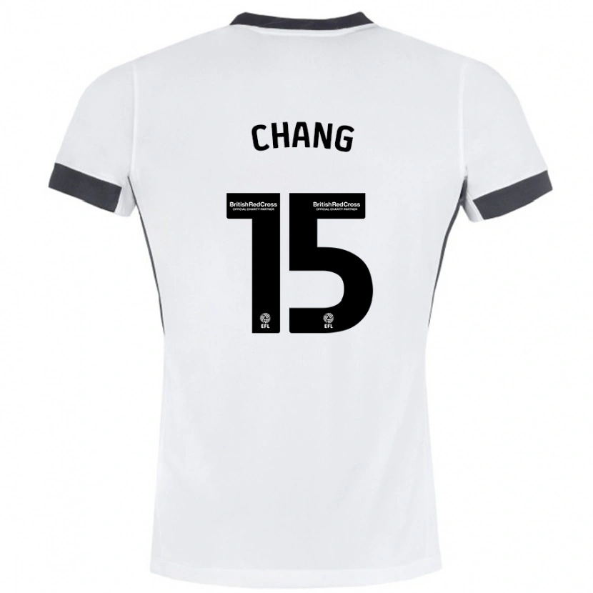 Danxen Uomo Maglia Alfie Chang #15 Bianco Nero Kit Gara Away 2024/25 Maglietta