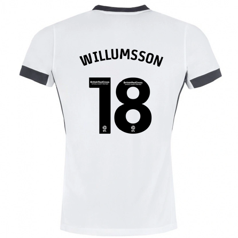 Danxen Uomo Maglia Willum Thór Willumsson #18 Bianco Nero Kit Gara Away 2024/25 Maglietta