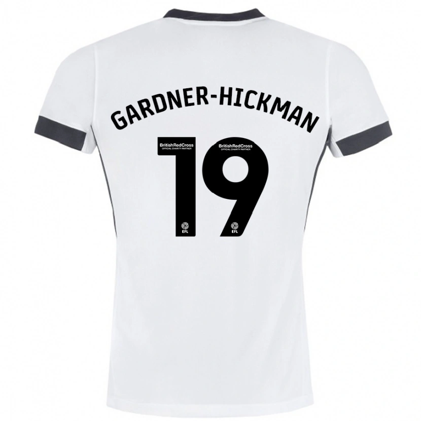Danxen Uomo Maglia Taylor Gardner-Hickman #19 Bianco Nero Kit Gara Away 2024/25 Maglietta
