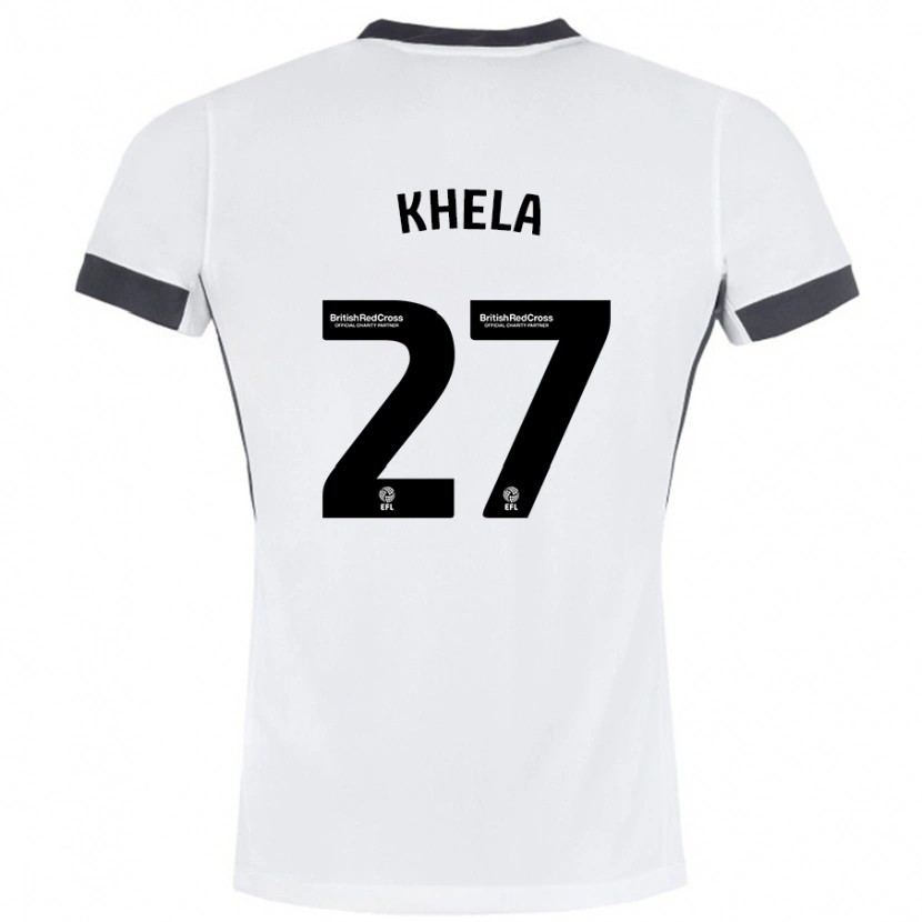 Danxen Uomo Maglia Brandon Khela #27 Bianco Nero Kit Gara Away 2024/25 Maglietta