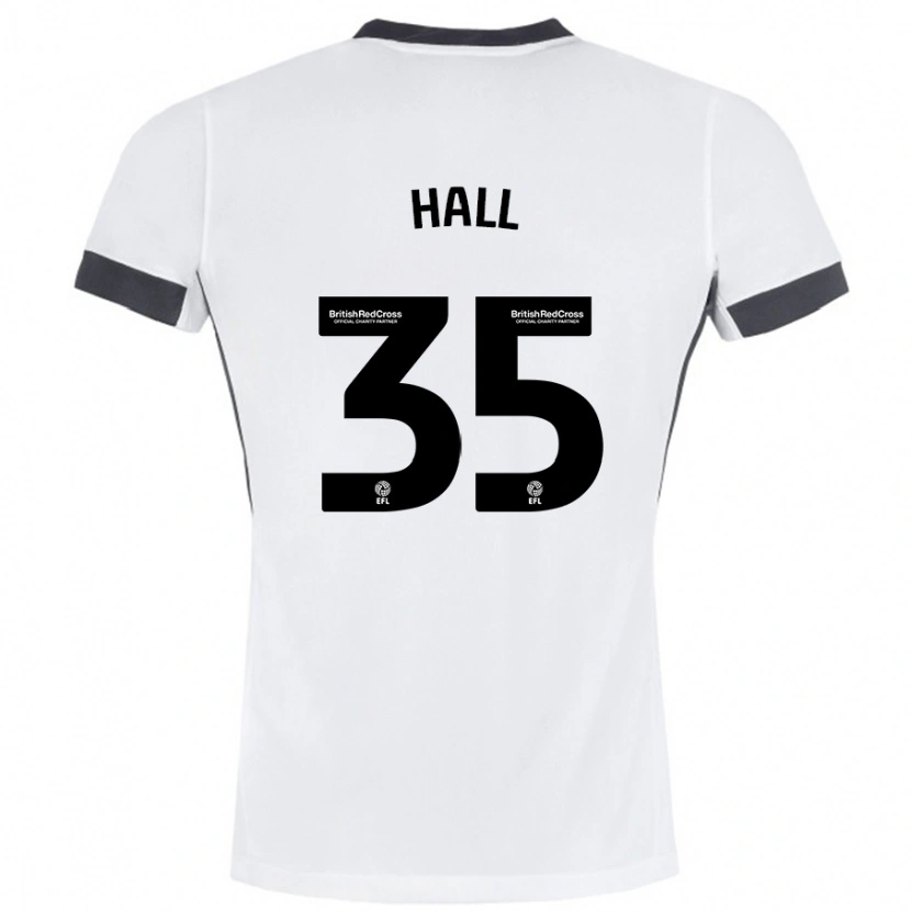Danxen Uomo Maglia George Hall #35 Bianco Nero Kit Gara Away 2024/25 Maglietta