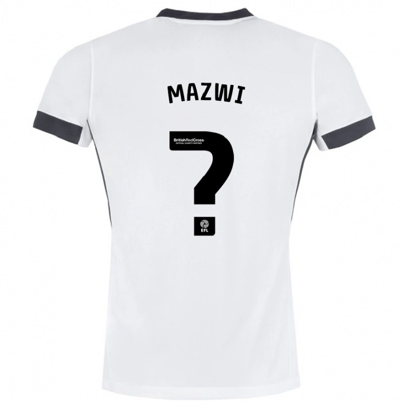 Danxen Uomo Maglia Menzi Mazwi #0 Bianco Nero Kit Gara Away 2024/25 Maglietta
