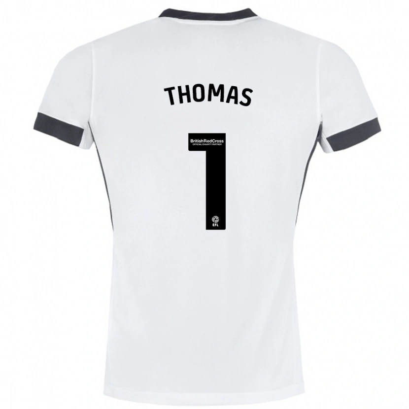 Danxen Uomo Maglia Lucy Thomas #1 Bianco Nero Kit Gara Away 2024/25 Maglietta