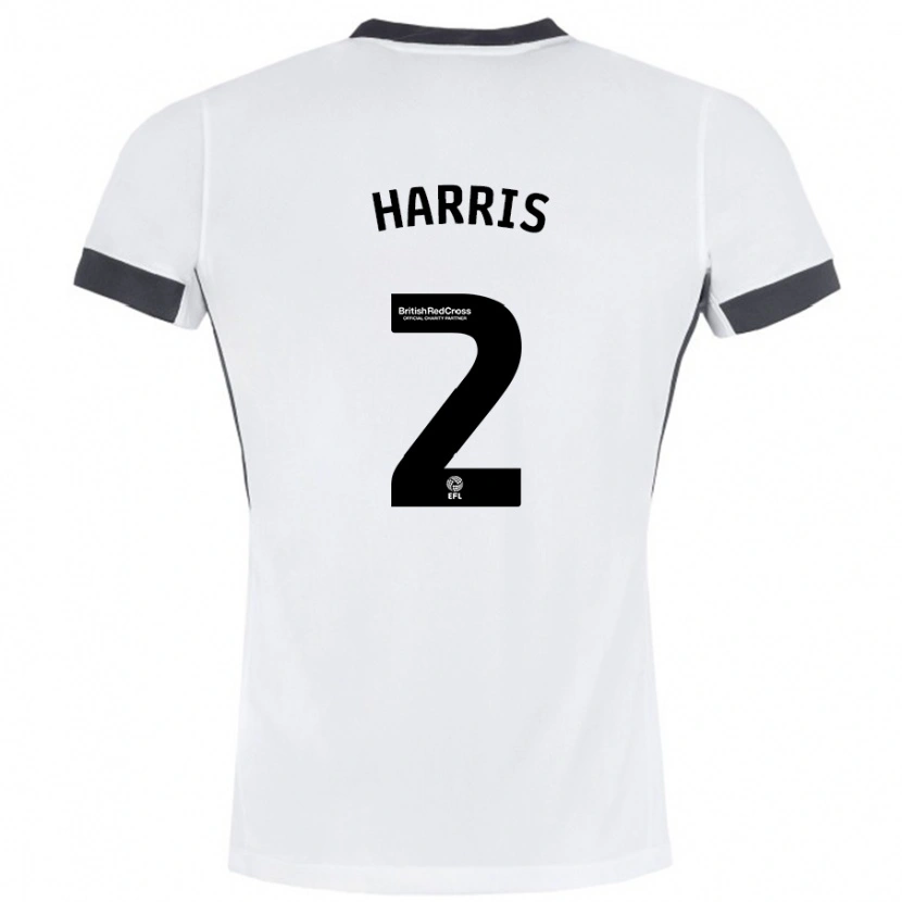 Danxen Uomo Maglia Martha Harris #2 Bianco Nero Kit Gara Away 2024/25 Maglietta