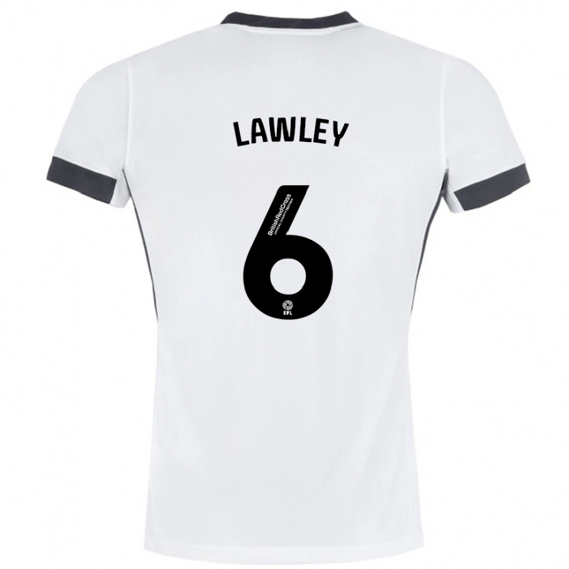 Danxen Uomo Maglia Gemma Lawley #6 Bianco Nero Kit Gara Away 2024/25 Maglietta