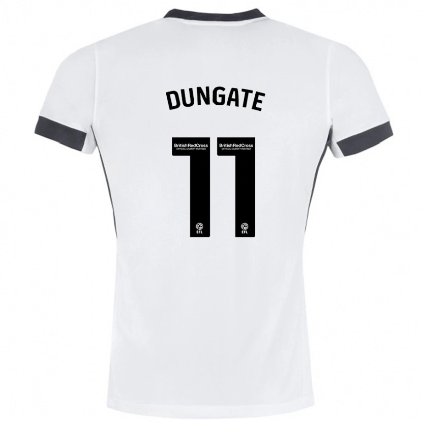 Danxen Uomo Maglia Katie Dungate #11 Bianco Nero Kit Gara Away 2024/25 Maglietta