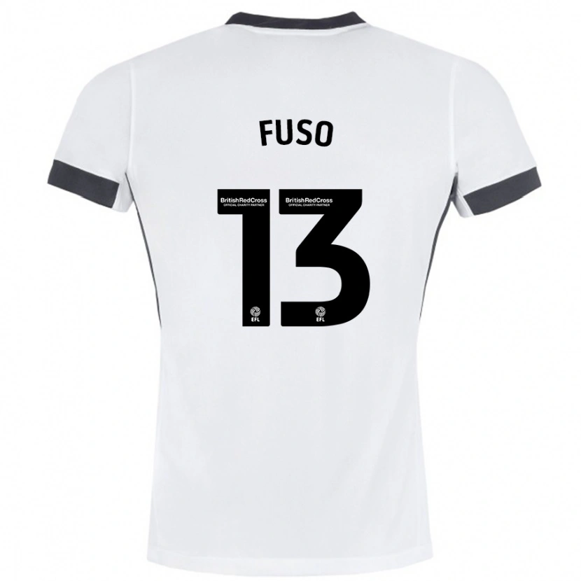 Danxen Uomo Maglia Ivana Fuso #13 Bianco Nero Kit Gara Away 2024/25 Maglietta