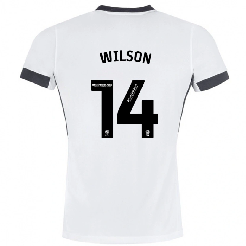 Danxen Uomo Maglia Siobhan Wilson #14 Bianco Nero Kit Gara Away 2024/25 Maglietta