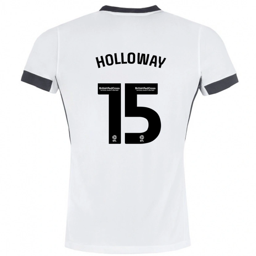 Danxen Uomo Maglia Rebecca Holloway #15 Bianco Nero Kit Gara Away 2024/25 Maglietta