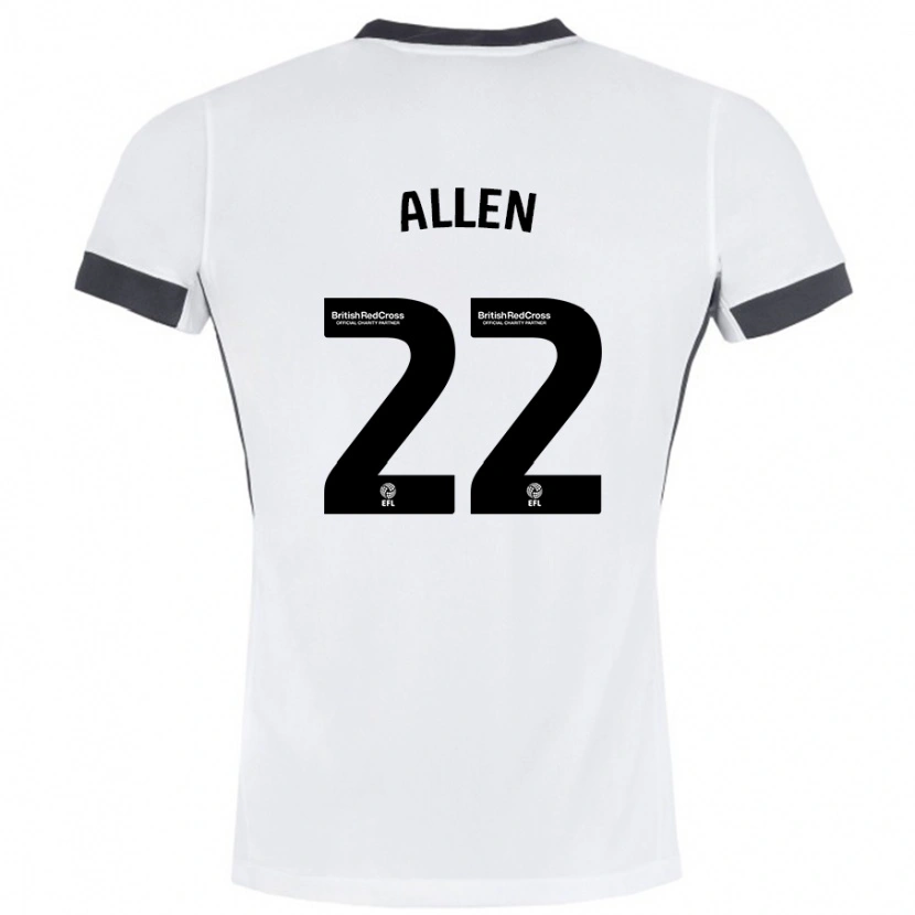 Danxen Uomo Maglia Remi Allen #22 Bianco Nero Kit Gara Away 2024/25 Maglietta