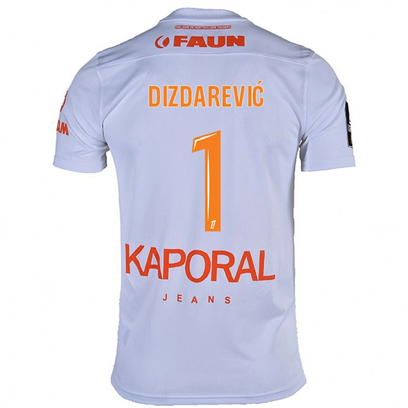Danxen Uomo Maglia Belmin Dizdarevic #1 Bianco Kit Gara Away 2024/25 Maglietta