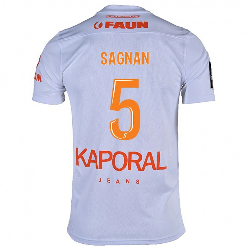 Danxen Uomo Maglia Modibo Sagnan #5 Bianco Kit Gara Away 2024/25 Maglietta